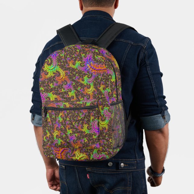 Blinkendes Abstraktes Fraktal Bedruckter Rucksack (Insitu (Modell))