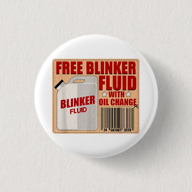 Blinker Fluid Idiot Gag Geschenk Shirt für Mechani Button (Vorderseite)