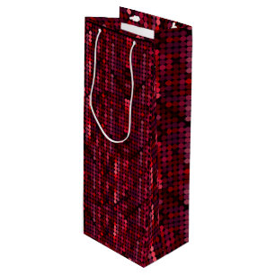 Blinkes Disco-Rot-Sequin-like Geschenktüte Für Weinflaschen