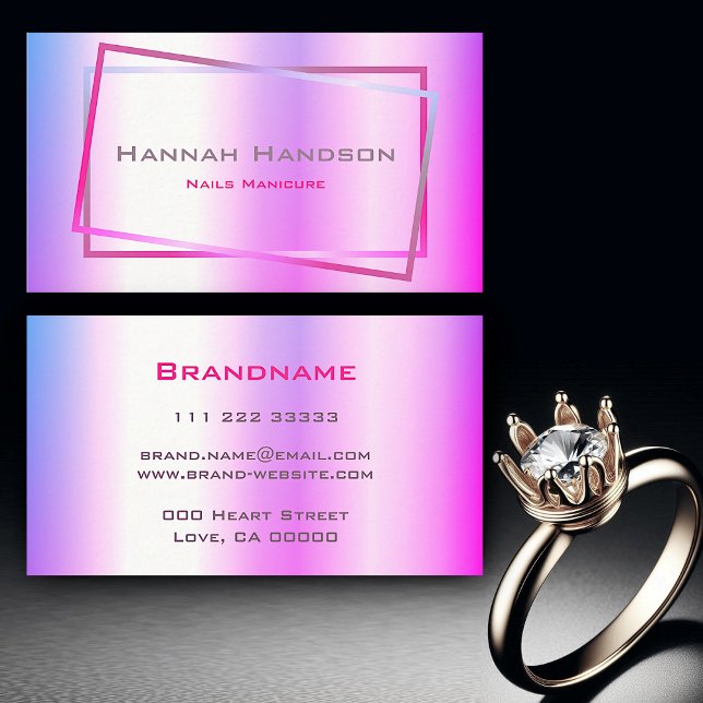 Blinkrosa Lila holografische Design-Trends Visitenkarte (Von Creator hochgeladen)