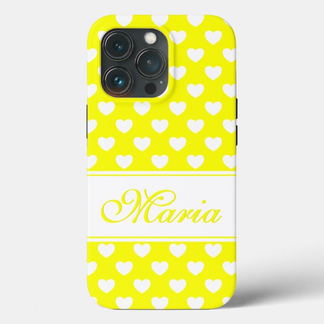 Blinky Lemon Yellow iPhone Cover mit Ihrem Namen (Rückseite)