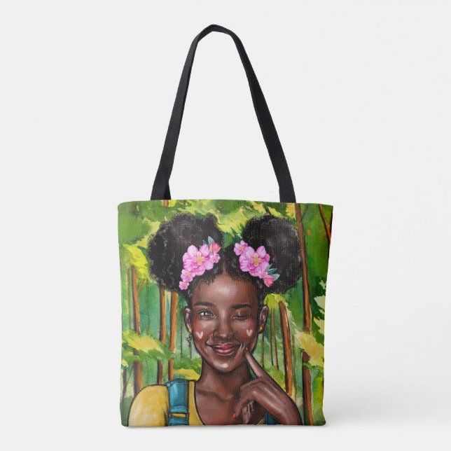 Blinzeln der Afro-Mädchen-Tasche (Rückseite)