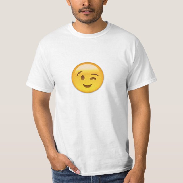 Blinzeln des Gesichtes Emoij T-Shirt (Vorderseite)