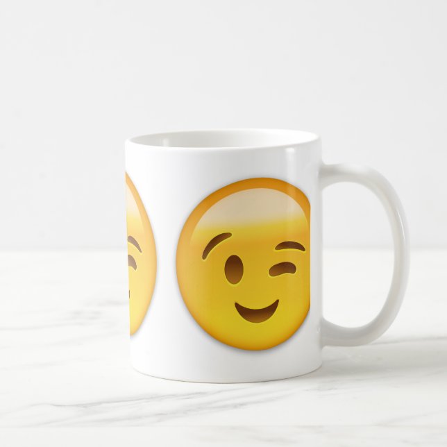 Blinzeln des Gesichtes Emoij Tasse (Rechts)