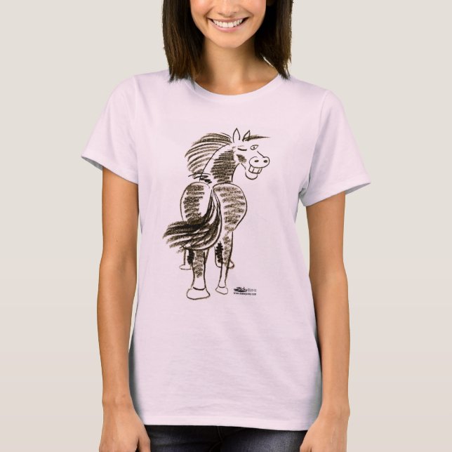 Blinzeln des Pferdeviel Glück! T-Shirt (Vorderseite)