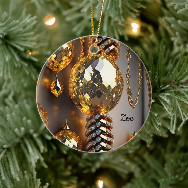 Blinzeln! Schöner Chaoschmuck in Gold Keramik Ornament (Baum)