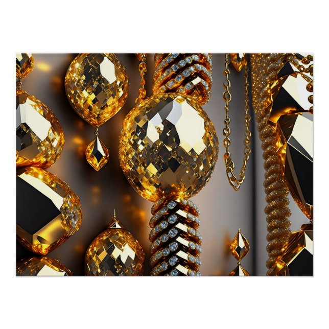 Blinzeln! Schöner Chaoschmuck in Gold Poster (Vorderseite)