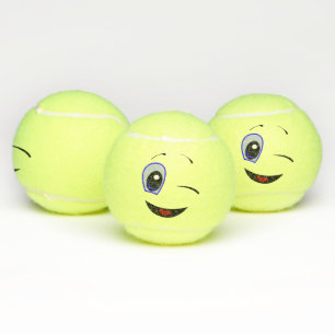 Blinzeln von Emoji Tennisbälle