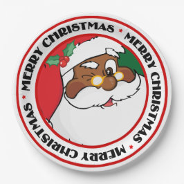 Blinzeln von schwarzer Sankt, die Pappteller