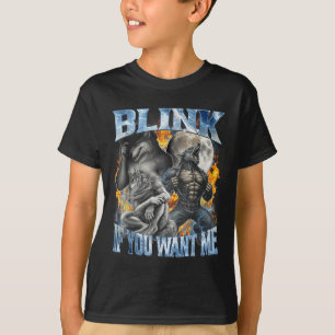 Blinzle wenn du mich lustigen Alpha Wolf Bootleg M T-Shirt
