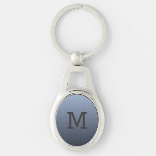 Blish Gray Gradient benutzerdefinierte Monogramm-S Schlüsselanhänger