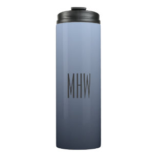 Blish Gray Gradient Custom Monogram Tumbler Thermosbecher