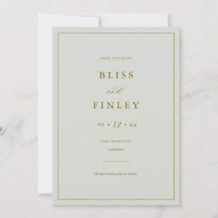 BLISS Minimal Save the Date Minimal Wedding Card