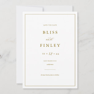 BLISS Minimal Save the Date Minimal Wedding Card