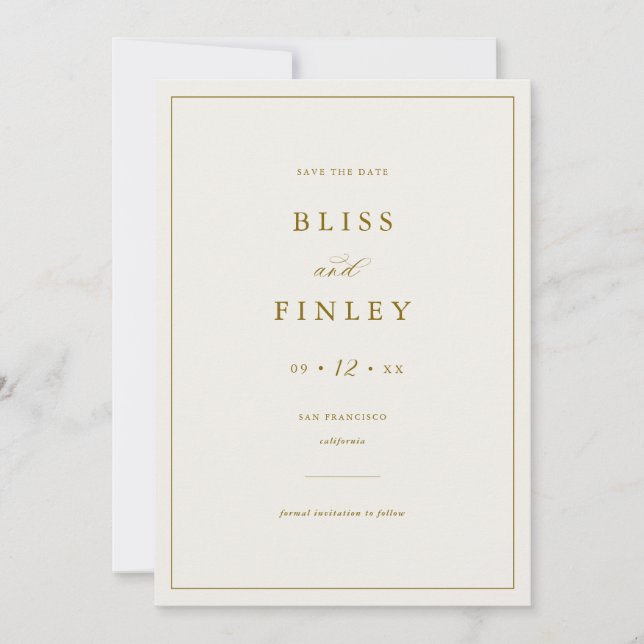 BLISS Minimal Save the Date Minimal Wedding Card (Vorderseite)