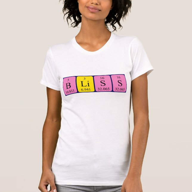 Bliss Periodisches Shirt des Tabellenwortes (Vorderseite)