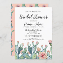 Blissful Blush Cactus Wedding Brautparty Einladung