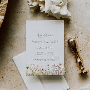 Blissful Boho Wildblume Hochzeitsempfang Begleitkarte