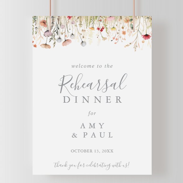 Blissful Boho Wildflower Rehearsal Dinner Welcome  Poster (Von Creator hochgeladen)