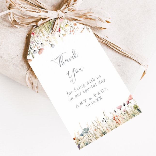 Blissful Boho Wildflower Wedding Thank You Geschenkanhänger (Von Creator hochgeladen)