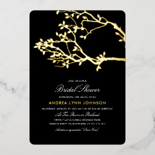 Blissful Branches Brautparty Gold Foil Einladung