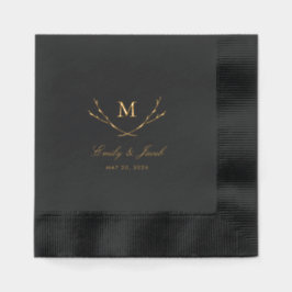 Blissful Branches Wedding Monogram Servietten Mit Folie