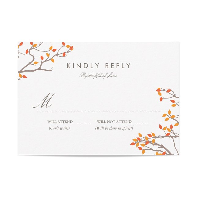 Blissful Branches Wedding RSVP Karte (Von Creator hochgeladen)