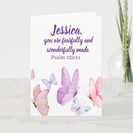 Blissful Butterfly Greeting Card with Psalm 139:14 Karte