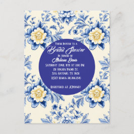 Blissful Chinoiserie Bridal Shower Invitation Postkarte