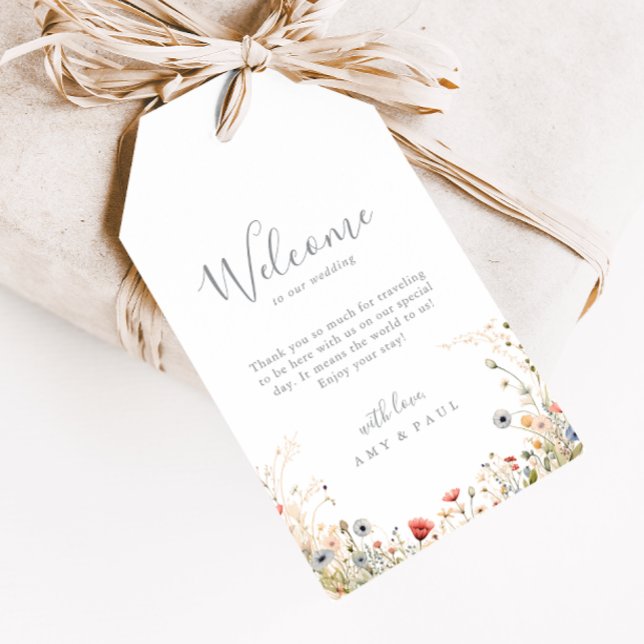 Blissful Colorful Boho Wildflower Wedding Welcome Geschenkanhänger (Von Creator hochgeladen)