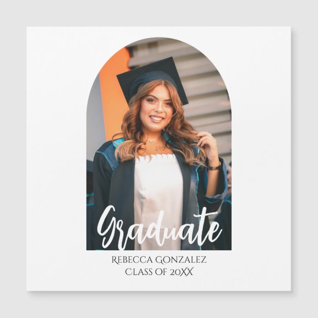 Blissful Graduation Invitation Card Magnetkarte (Vorderseite)