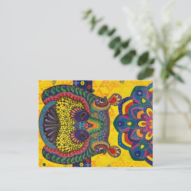 Blissful Hippo Postcard Postkarte (Stehend Vorderseite)