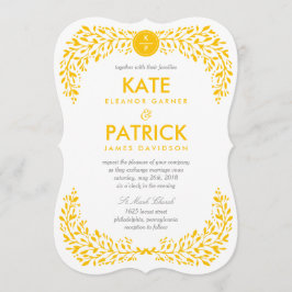 Blissful Laurel EDITABLE FARBE Hochzeit Einladung