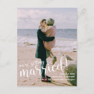 Blissful News Wedding Save the Date Postkarte