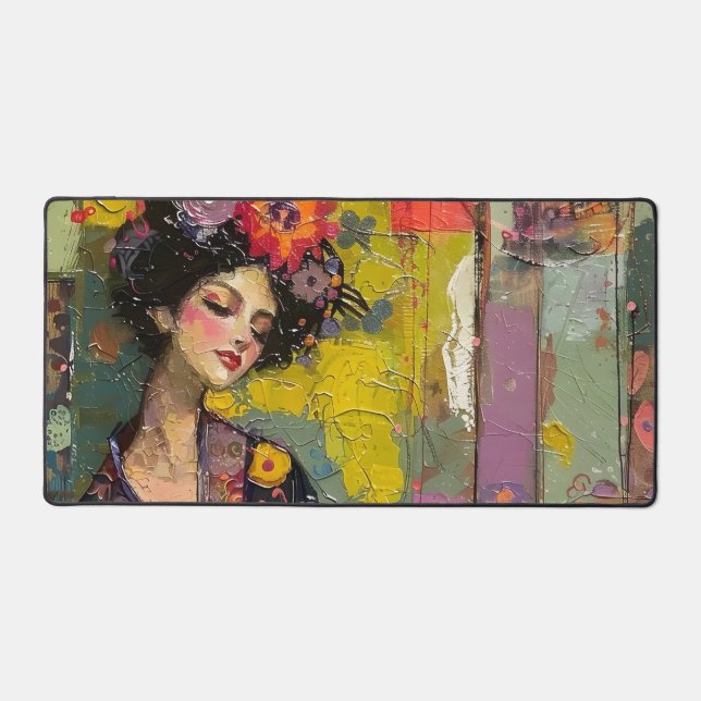 Blissful Women in Kimono Schreibtischunterlage (Vorderseite)