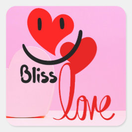 Blissreiche Liebe Valentinstag Quadratischer Aufkleber