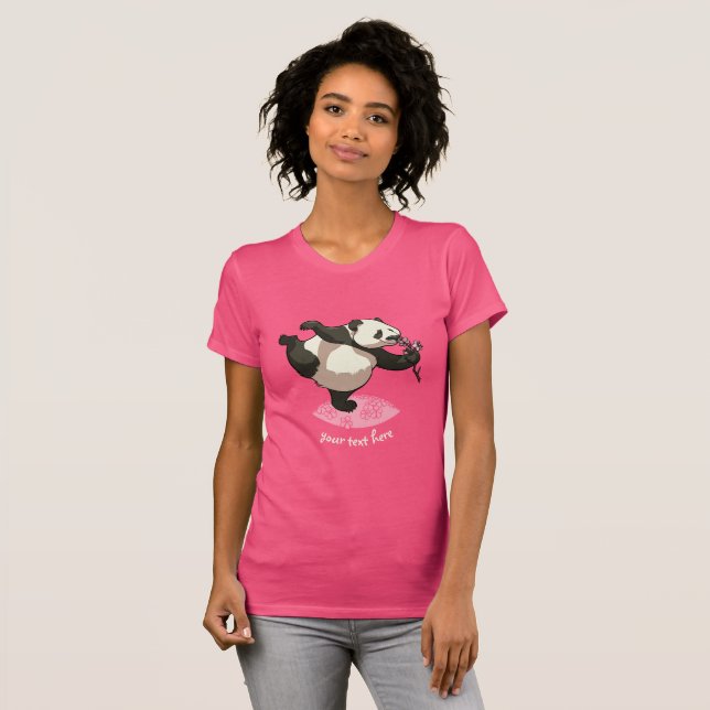 Blissvoll Panda riecht Blossom-Blume mit Text T-Shirt (Vorne ganz)