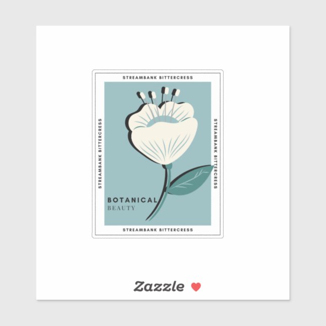 Blitterkresse, weiße Blume Aufkleber (Blatt)