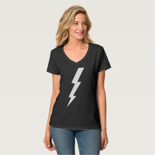 Blitz aus leuchtenden schwarzen Unterblitz-Mädche T-Shirt