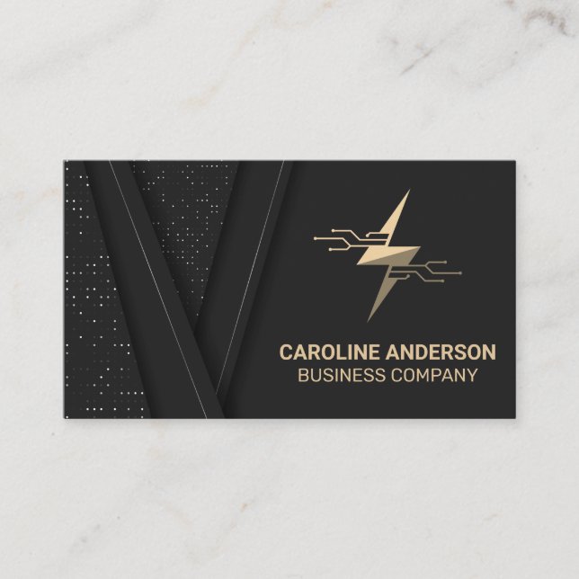 Blitz-Bolt-Tech-Logo-Visitenkarte Visitenkarte (Vorderseite)