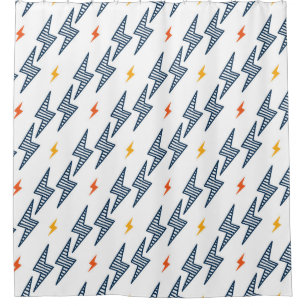 Blitz Bolzen Doodle Nahtloser Blitz Duschvorhang