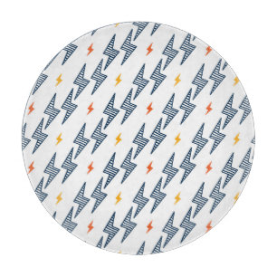 Blitz Bolzen Doodle Nahtloser Blitz Schneidebrett