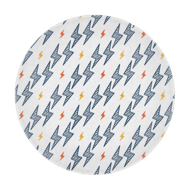 Blitz Bolzen Doodle Nahtloser Blitz Schneidebrett (Vorderseite)