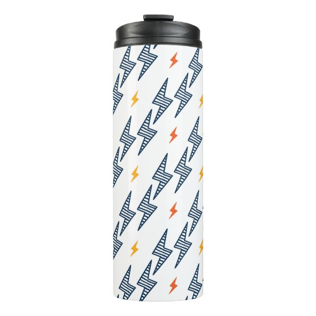 Blitz Bolzen Doodle Nahtloser Blitz Thermosbecher (Vorderseite)