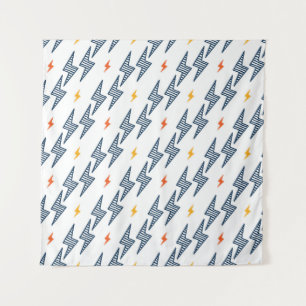 Blitz Bolzen Doodle Nahtloser Blitz Wandteppich