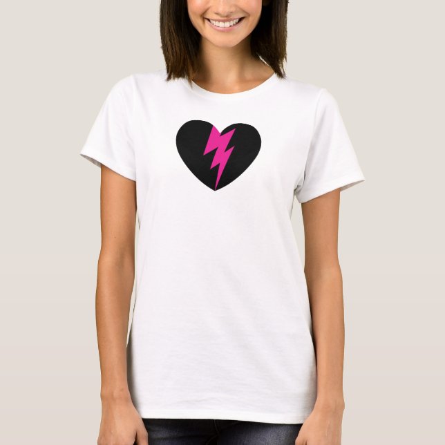 Blitz-Bolzen-Herz T-Shirt (Vorderseite)