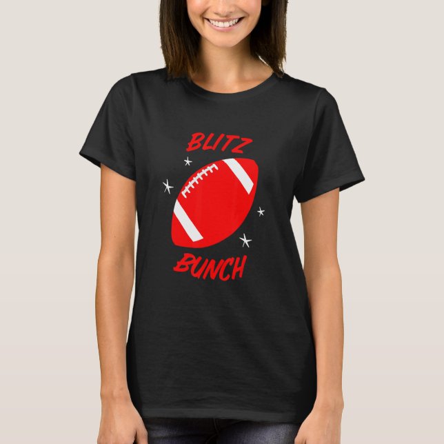 Blitz-Bundle-Fußballspieler Defensiver Lineman Lin T-Shirt (Vorderseite)
