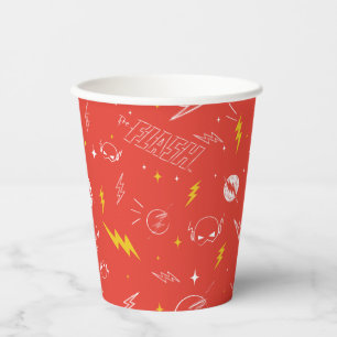 Blitz-Logo und Doodle-Muster Pappbecher