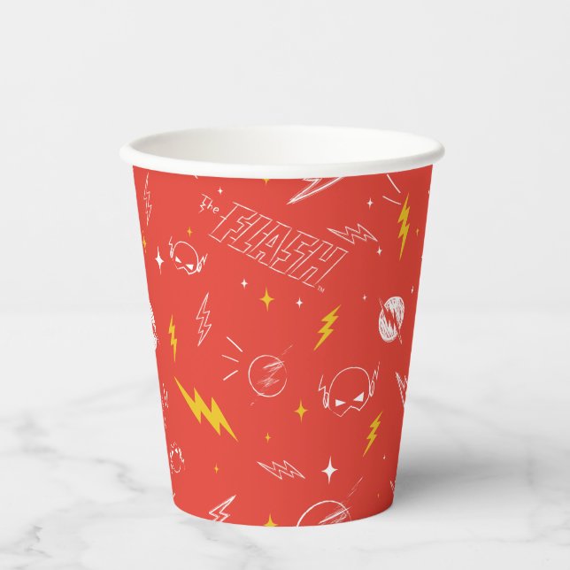 Blitz-Logo und Doodle-Muster Pappbecher (Vorderseite)