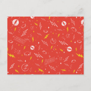 Blitz-Logo und Doodle-Muster Postkarte